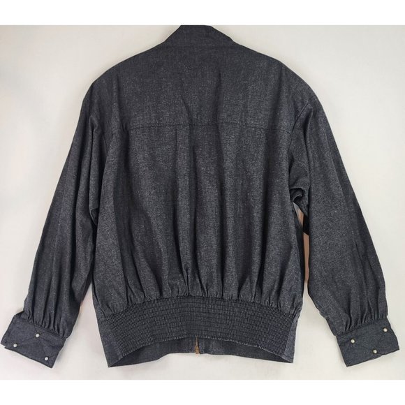 Starfire Jacket Womens 12 Gray Denim Quilted Pearl Accent Retro Vintage USA - Picture 2 of 11